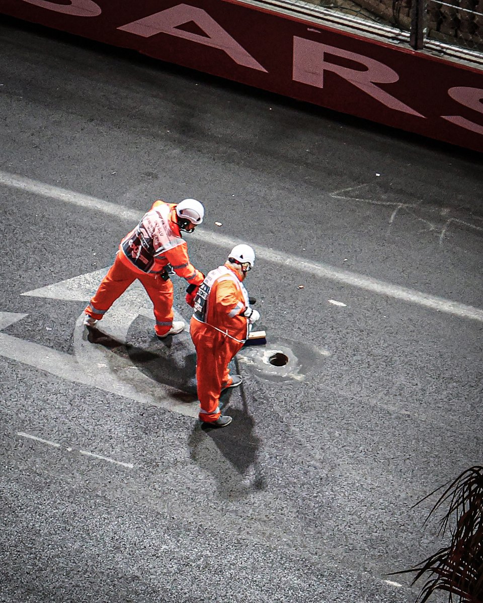 ESPNF1's tweet image. F1 has cancelled the first practice session of the first ever Las Vegas Grand Prix due to a loose drain cover 😳