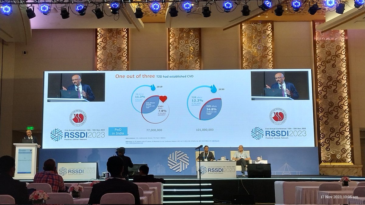 SharanDiggi's tweet photo. CAD 🫀 screening in all pts with DM?? 
@drsreenivasa sir bats through the facts for necessary screening, especially in high risk &amp; women. A swift talk for 'YES' side debate at #RSSDI2023
 @Rssdi_official https://t.co/KjpJs1PAiC