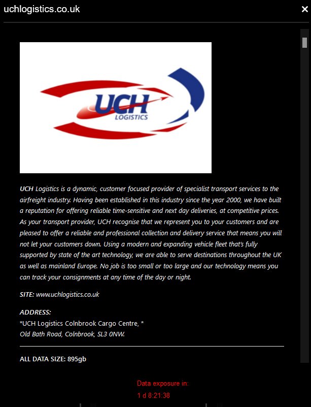 UCH Logistics ransomware attack