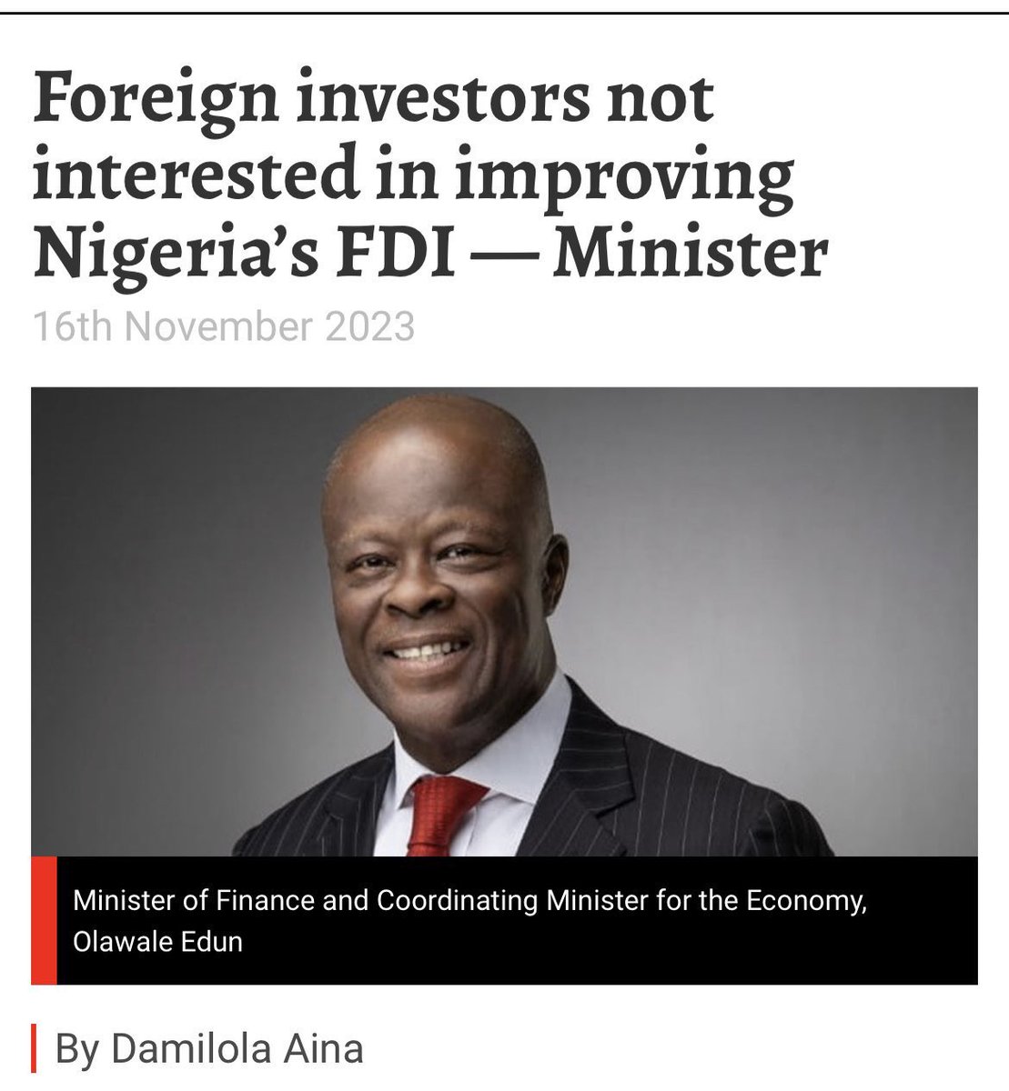 Nobody would want to invest in a lawless place. After snatching and grabbing it, you think foreign investors are not aware.