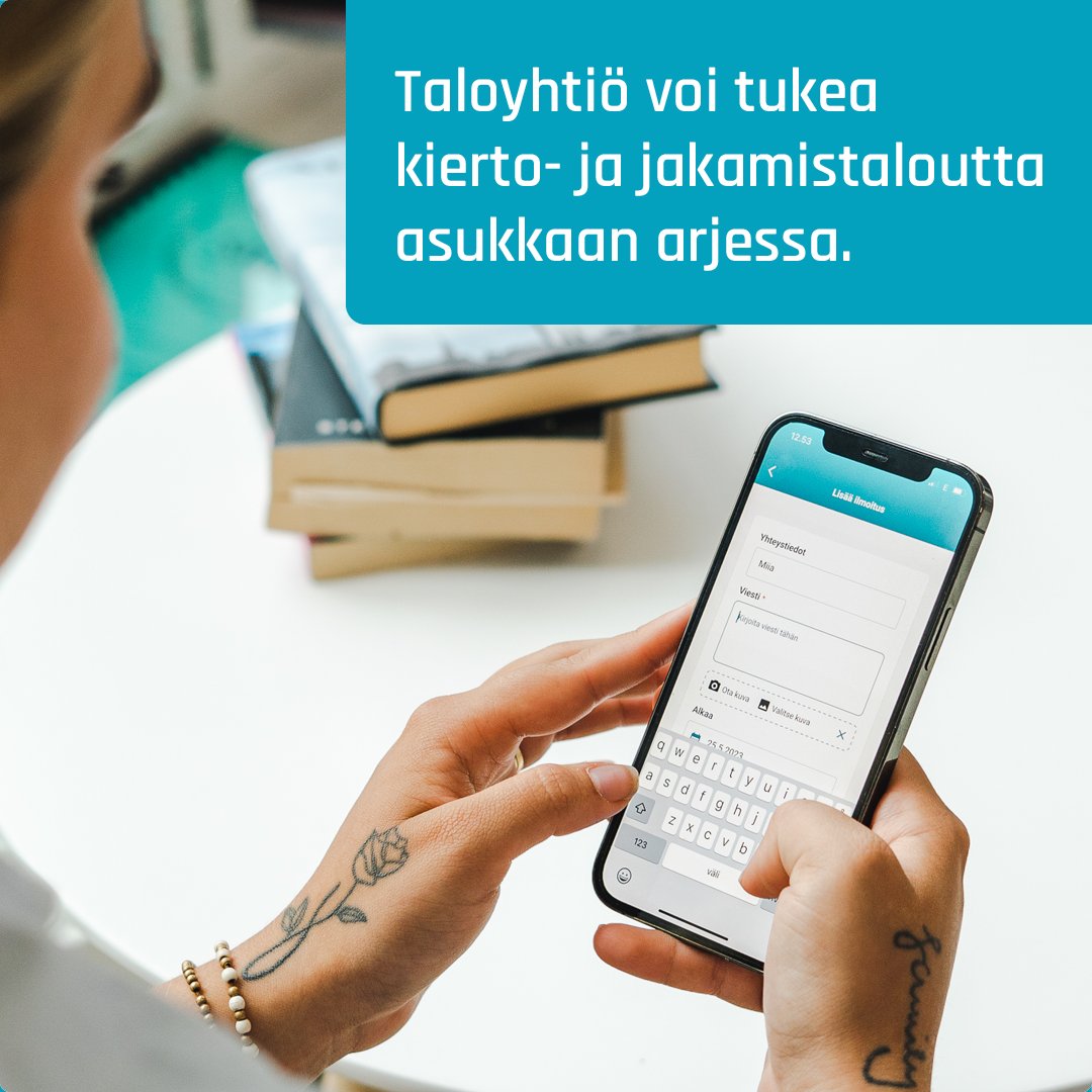 One4allOy's tweet photo. Taloyhtiö voi tukea kierto- ja jakamistaloutta mm. ♻️

✅ Tarjoamalla asukkaille taloyhtiön sisäisen kanavan tavaroiden kierrätykselle.
✅ Tarjoamalla yhteiskäyttötavaroita asukkaiden käyttöön ja varattaviksi.

#kiertotalous #CircularMonday #AsumisenPalvelualusta #varauskalenteri https://t.co/8CnwK9xYf1