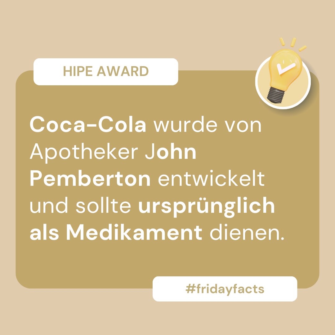 Coca-Cola Liebhaber aufgepasst! 🤭😉 Der beliebteste Softdrink hat seinen Ursprung in der Apotheke, jedoch zeigt der Blick auf die heutige Nährstofftabelle, dass der Konsum wirklich nur in Maßen erfolgen sollte. #hipeaward #cocacola