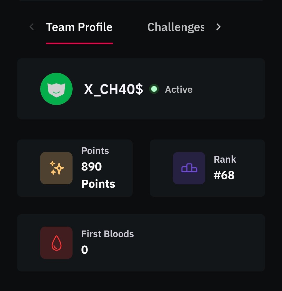 Excited to share that my team and I successfully completed the BlackHat MEA CTF competition! 🏆 
Ranked #68 in the finals.
Grateful for the experience and looking forward to more cybersecurity challenges ahead! #BHMEA23 #CTF #Cybersecurity #Teamwork