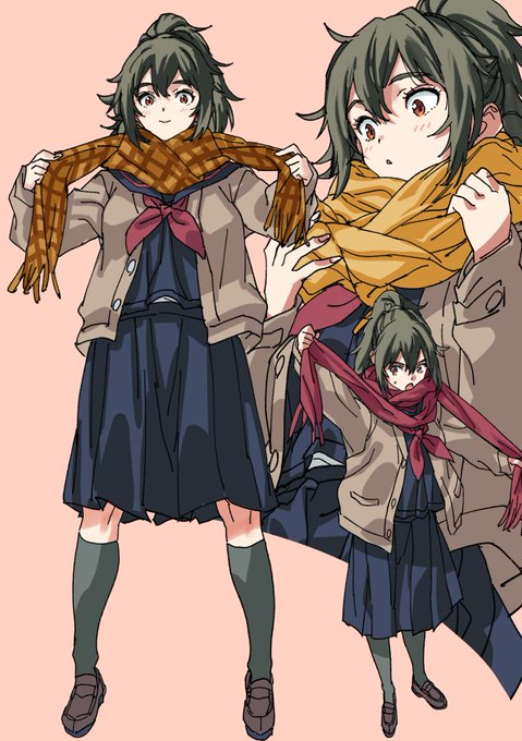 らくがき マフラー巻き子