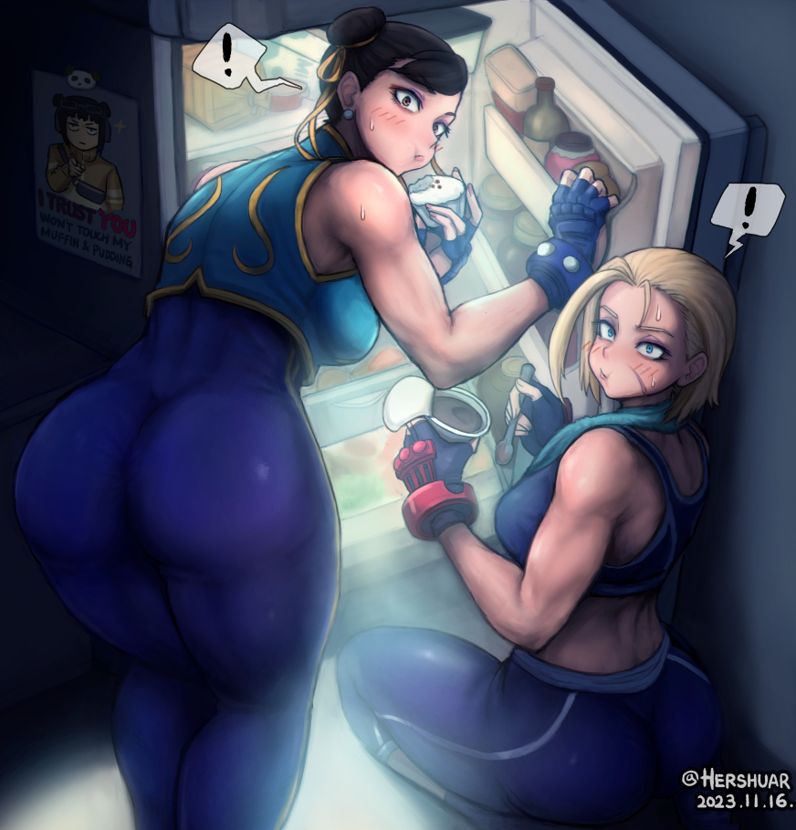 hershuar's tweet image. Stop right there, dessert thieves!👮
#StreetFighter6 #SF6 #fanart #ChunLi #Cammy #LiFen