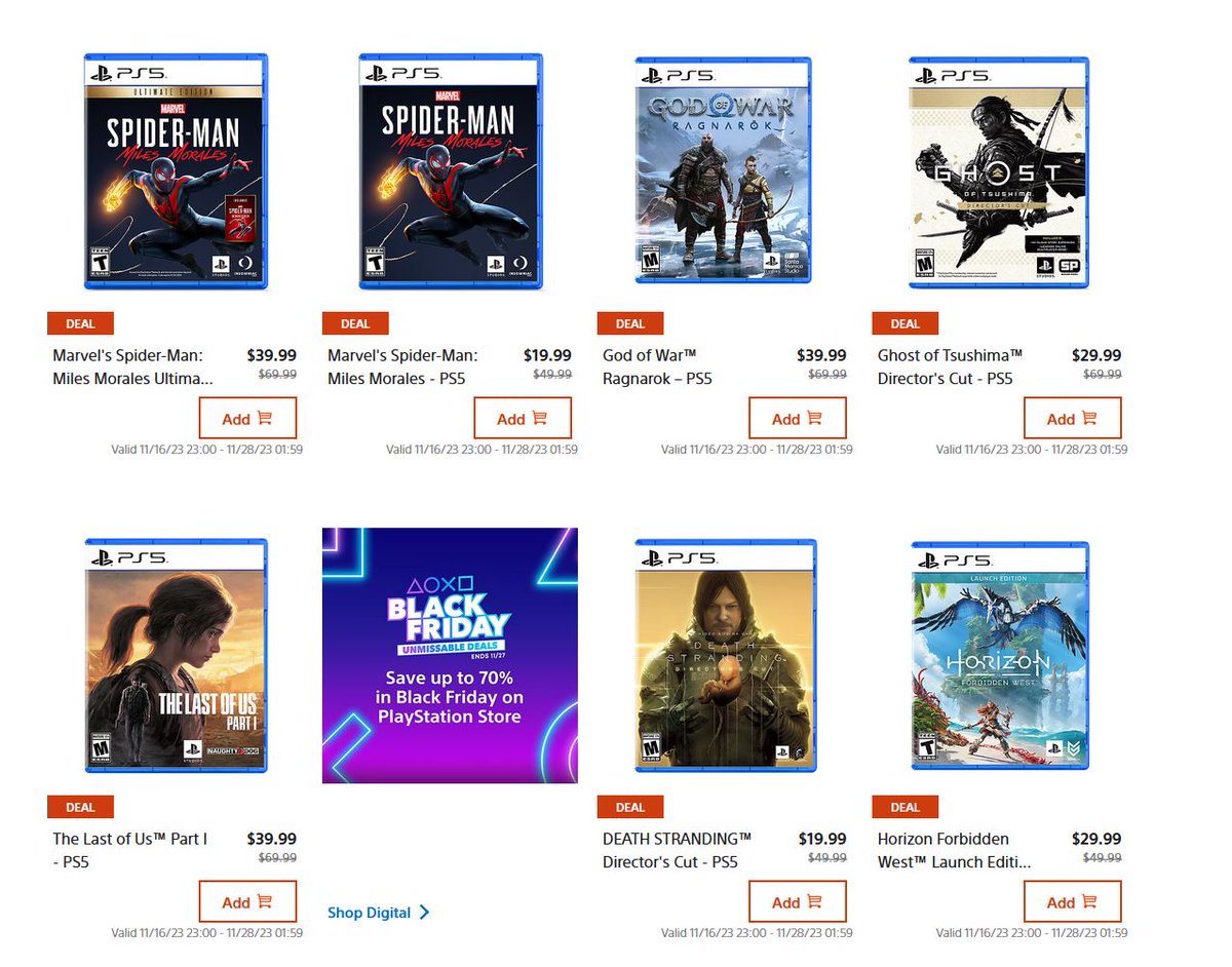 videogamedeals's tweet photo. Black Friday sale via PlayStation Direct. https://t.co/kGhBlMMwXA https://t.co/ualts3tGdp
