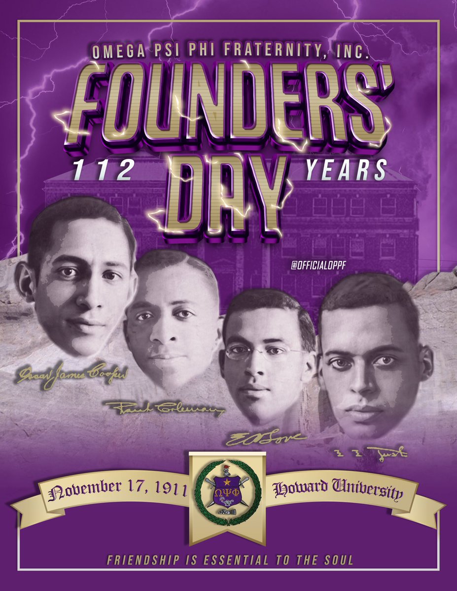 One thing is certain, the founders were close friends, and this is the secure foundation upon which all successful fraternal life must depend.” -Bro. Walter H. Mazyck Happy Founders Day! #FIETTS #FoundersDay #omegapsiphi112 #omegapsiphi