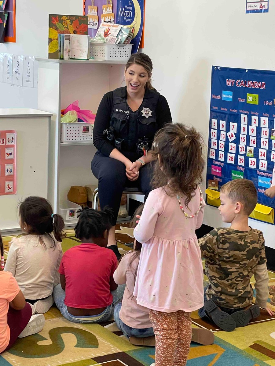 MontgomeryILPD's tweet photo. Thank you Children of America Educational Childcare for inviting Officer Dan and Officer Gina to visit the preschool classroom this morning to talk about safety. 

We had so much fun visiting. The older kids even wrote letters for us to bring back to the station. https://t.co/gY2V92Lrx9
