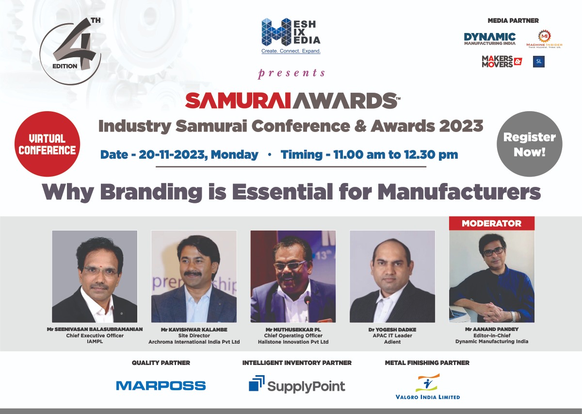 Why Branding is Essential for B2B Manufacturers

Register Now - samuraiawards2023.exposim.io

#Samuraiawards2023 #Samuraiawards #Industrysamuraiweek #Technology #Virtualconference #Digitalconference #Machinetool #Digitization #Robotics #industry4 #industrysamuraiawards #Metalcutting