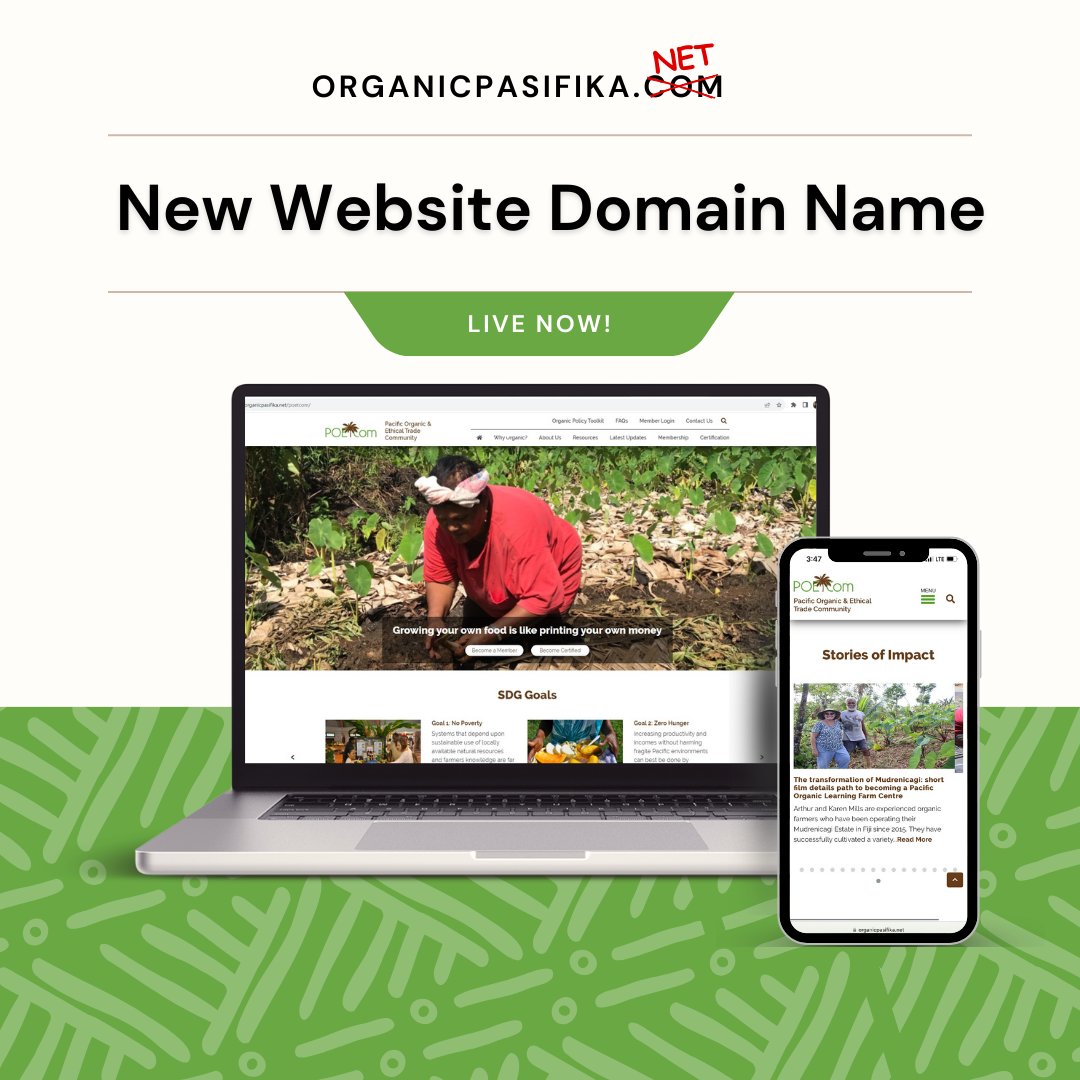 PoetCom1's tweet photo. ๐ฅ๏ธSame Website - New Address!
Find all you need to know and more on organics in the South Pacific via https://t.co/fnWbRND42W
#ThePacificIsOrganic #POETCom #NetNotCom https://t.co/U0F5Yfjljd