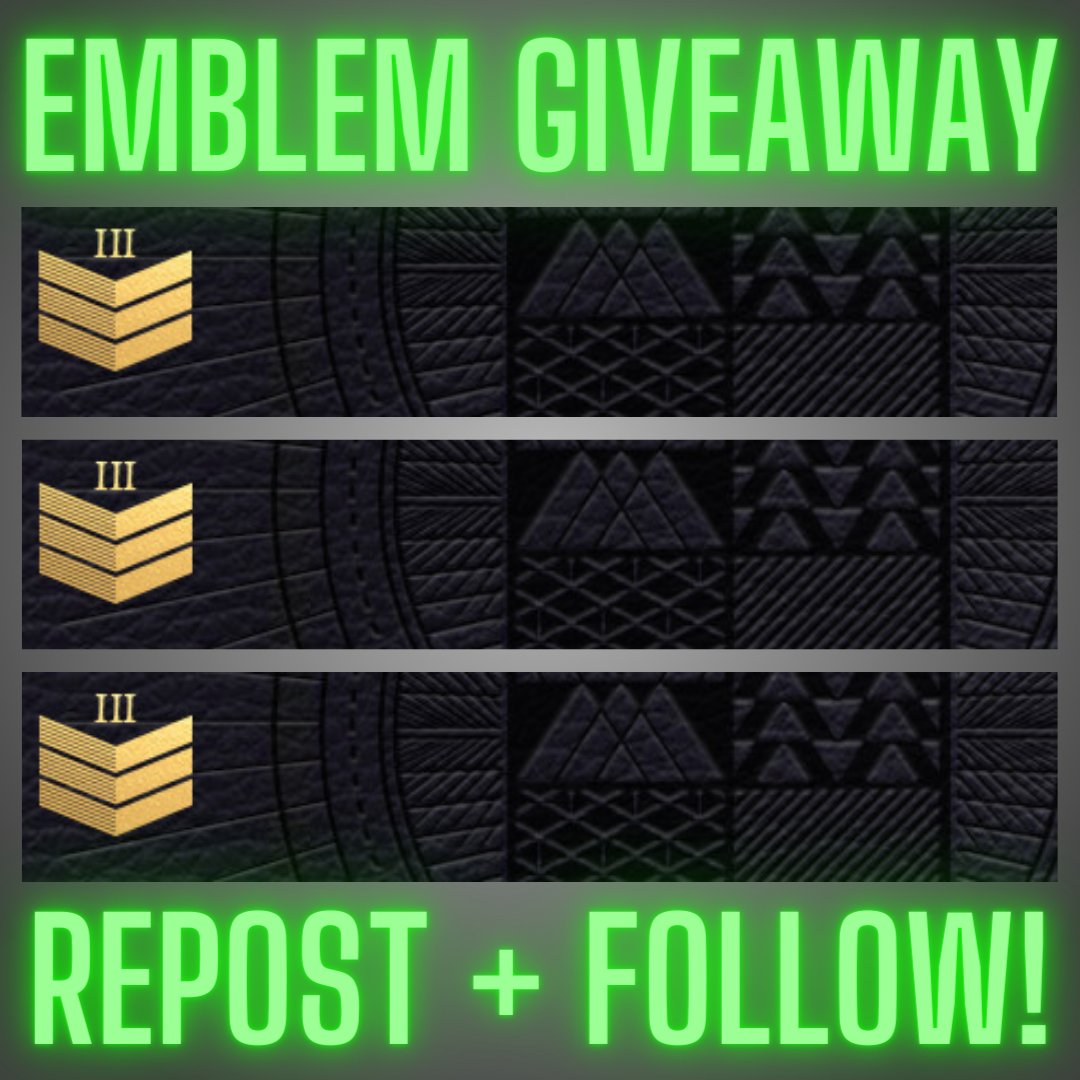 LUCKYY10P's tweet photo. Emblem Giveaway! 
Repost & Follow To Enter! 
#Destiny2