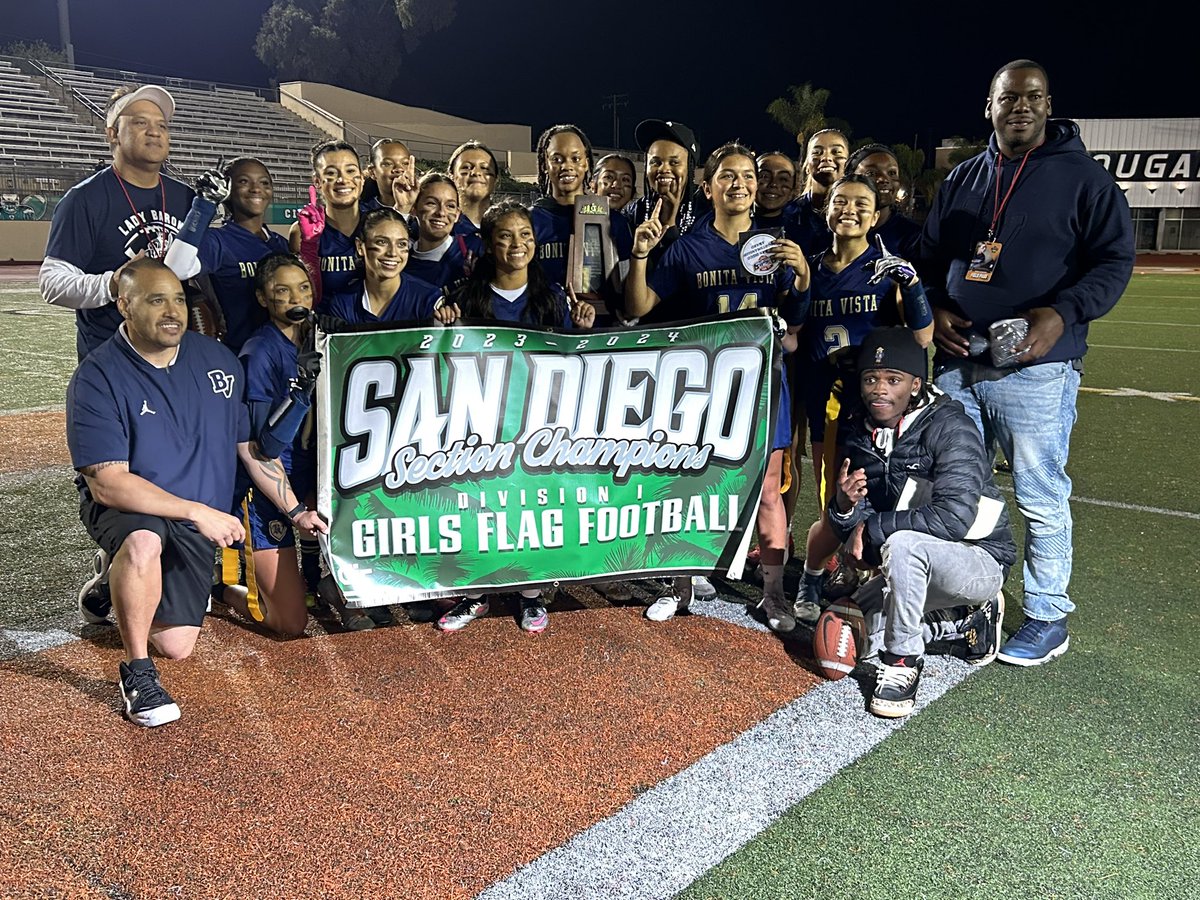 Bonita Vista is the first ever CIF Division 1 Girls Flag Football Champions! #tournamentdirector #almamater