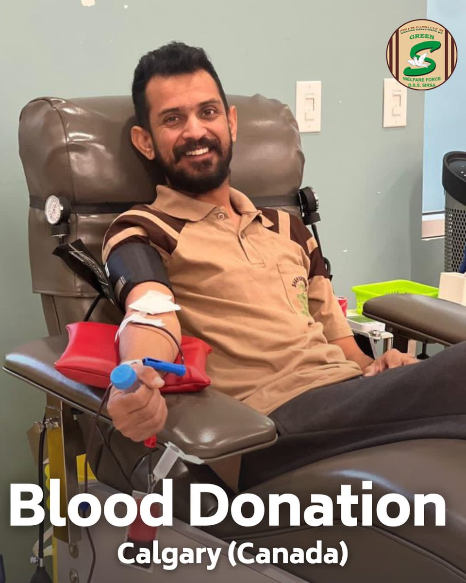 GreenSwelfares's tweet photo. Give the gift of life! Shah Satnam Ji Green 'S' Welfare Force Wing volunteers continue their noble series of welfare works with a life-giving blood🩸donation drive. Their unity and spirit in serving humanity are truly remarkable.  #BloodDonation #SavingLives #TrueBloodPump #DeraSachaSauda