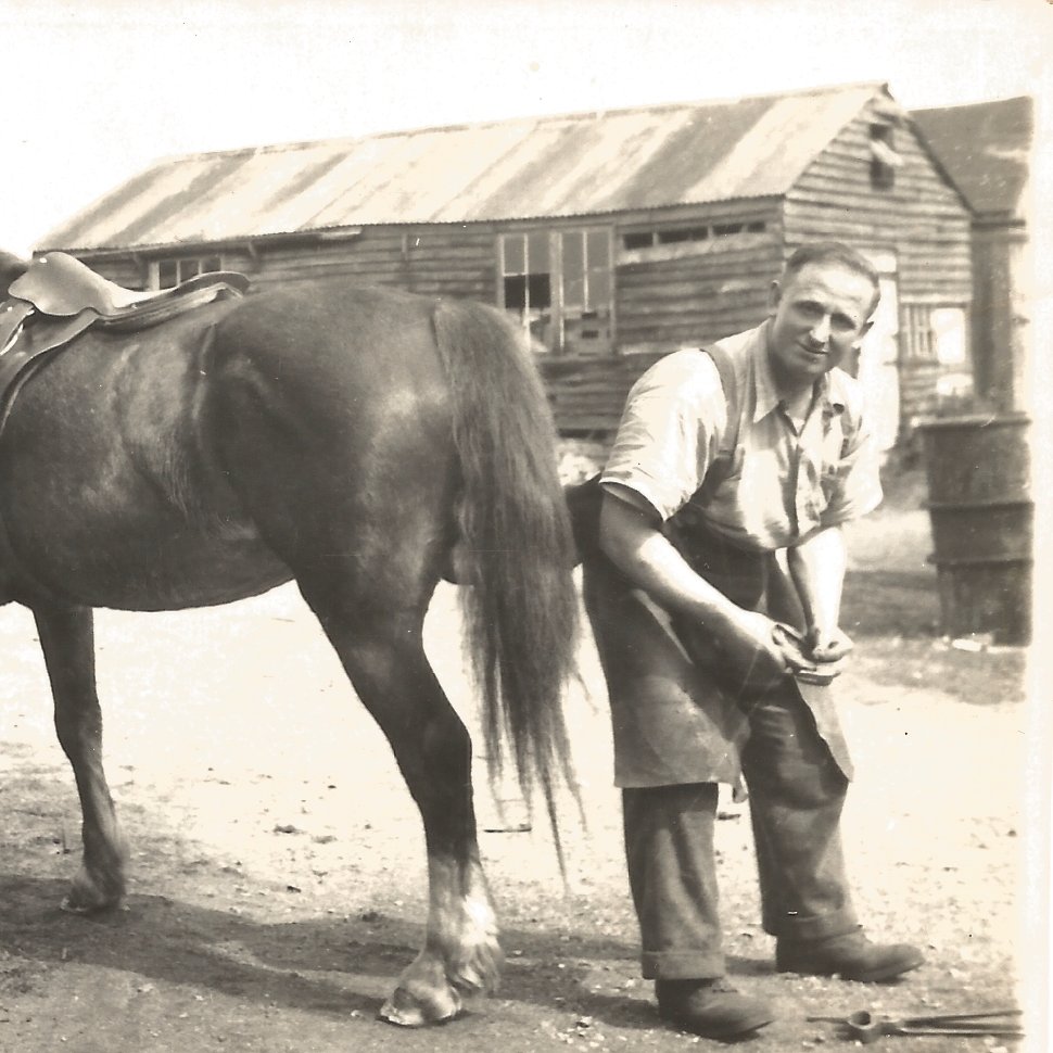 OldDegsy's tweet photo. #OTD #OnThis Day in 1940 Ernest Renyard, my grandfather, was killed by a bomb whilst serving as a @HantsSpecials Special Constable at #Hardley, New Forest. He was a #WW1 veteran and worked as a local blacksmith, having served as a #farrier in the Royal Field Artillery https://t.co/WWTvLliwt3