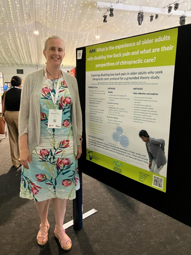 DrKdeLuca2016's tweet photo. Proud supervisor alert !! @CQU MRes student Katie Moss has been attending @gerontologyau conference this week, presenting 2️⃣ posters on #lbp in #olderadults @CQUMSK #AAGConf23 https://t.co/6jGoM9rMw8