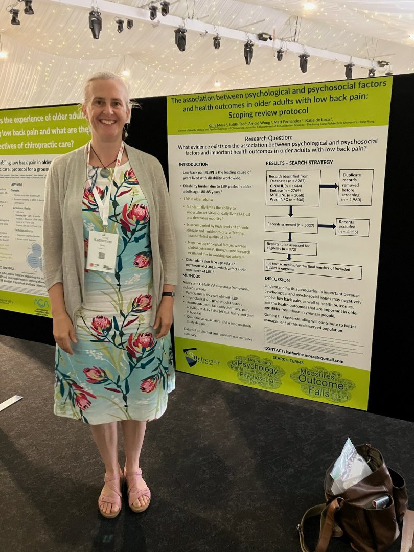 DrKdeLuca2016's tweet photo. Proud supervisor alert !! @CQU MRes student Katie Moss has been attending @gerontologyau conference this week, presenting 2️⃣ posters on #lbp in #olderadults @CQUMSK #AAGConf23 https://t.co/6jGoM9rMw8