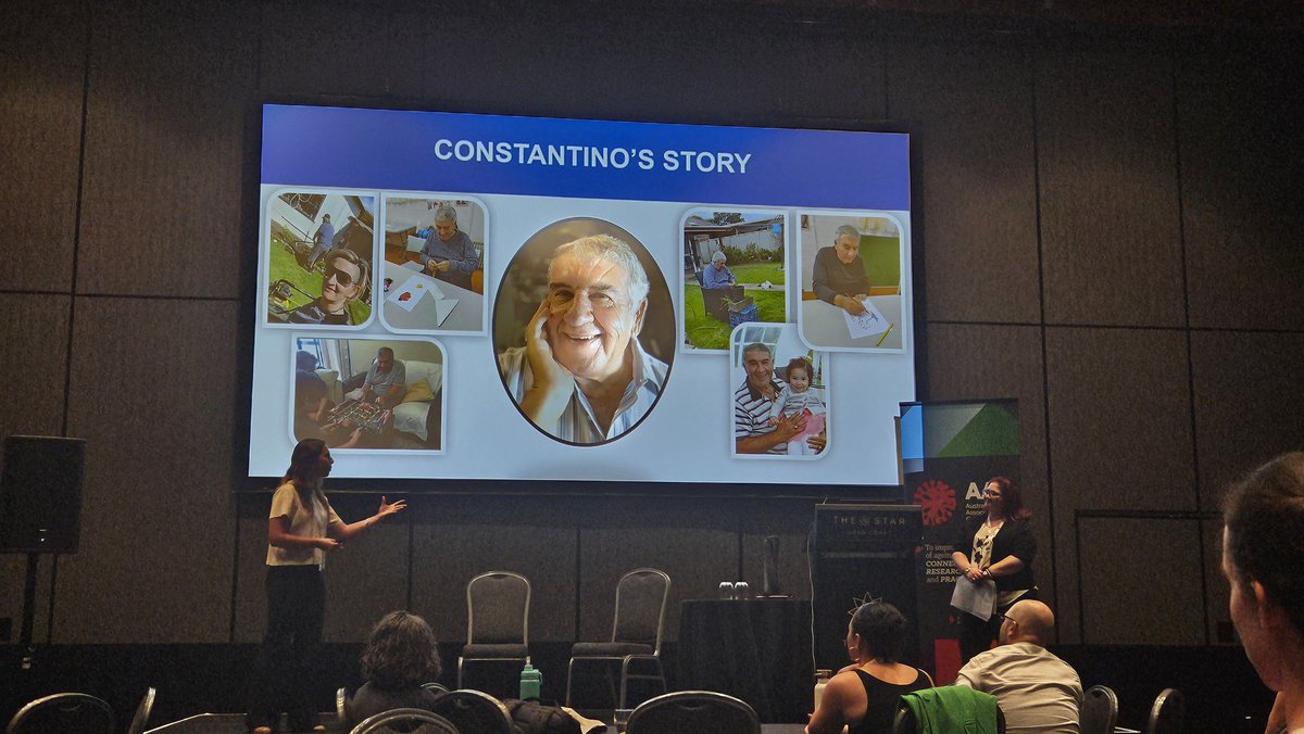 Amazing and touching presentation by Maria and @DrKaramacoska 👏 🔑'Nothing about us without us' should extend to dementia carers too, and 🔑 Interventions for CALD and disadvantaged groups should be priority rather than the 'afterthought' #AAGConf2023