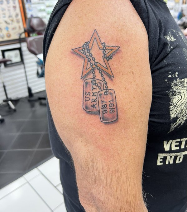 New tattoo for my service #tattooart #tattoos #Veterans https://t.co/vokeMS0WXd<a href="/tag/tattooart"class="tags">#tattooart</a><a href="/tag/tattoos"class="tags">#tattoos</a><a href="/tag/veterans"class="tags"><span>#veterans</span></a>