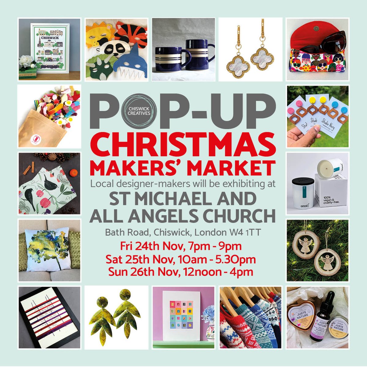 This is your chance to find great gifts from local makers in West London. We will be selling candlesticks, soap dishes, home textiles and stationery.

#lovelondon #westlondon #londonmakers #chiswick #w4 #craftmarketsuk #christmasgiftideas #christmas2023