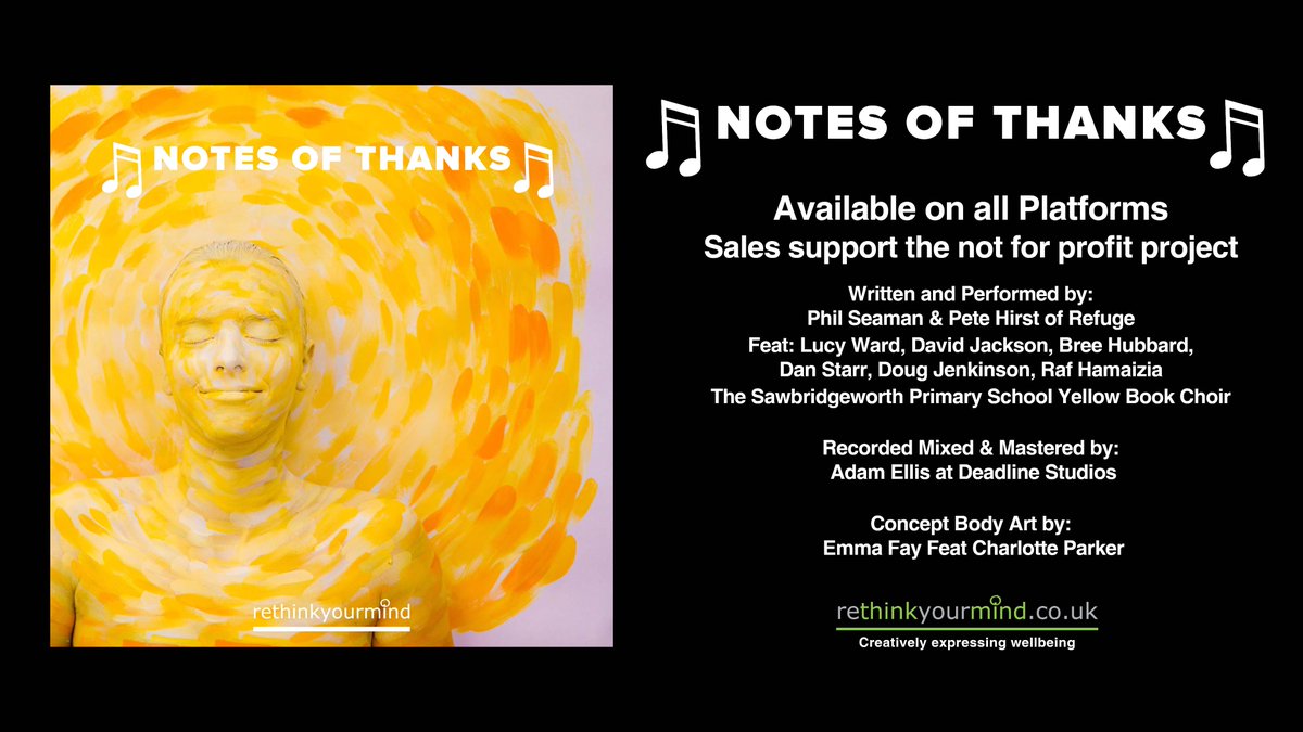 rethinkyourmind (@rethinkyourmind) on Twitter photo OUT NOW! #NotesOfThanks
MUSIC VIDEO youtu.be/Hr8w53BPOtA
Inspired by Gratitude
TY #ThePrimarySchoolYellowBookChoir <a href="/LucyWardSings/">Lucy Ward</a> <a href="/musicfromrefuge/">Refuge</a>, Bree H <a href="/PboroCollege/">Peterborough College</a>,David Jackson <a href="/Raf_Hamaizia/">Raf Hamaizia</a> <a href="/CygnetGroup/">Cygnet</a> Dan Starr, <a href="/StudiosDeadline/">Deadline Studios</a> JDFilms <a href="/dougiej12/">Doug(James)Jenkinson</a>, @EmmaFayOfficial OUT NOW! #NotesOfThanks
MUSIC VIDEO youtu.be/Hr8w53BPOtA
Inspired by Gratitude
TY #ThePrimarySchoolYellowBookChoir <a href="/LucyWardSings/">Lucy Ward</a> <a href="/musicfromrefuge/">Refuge</a>, Bree H <a href="/PboroCollege/">Peterborough College</a>,David Jackson <a href="/Raf_Hamaizia/">Raf Hamaizia</a> <a href="/CygnetGroup/">Cygnet</a> Dan Starr, <a href="/StudiosDeadline/">Deadline Studios</a> JDFilms <a href="/dougiej12/">Doug(James)Jenkinson</a>, @EmmaFayOfficial
