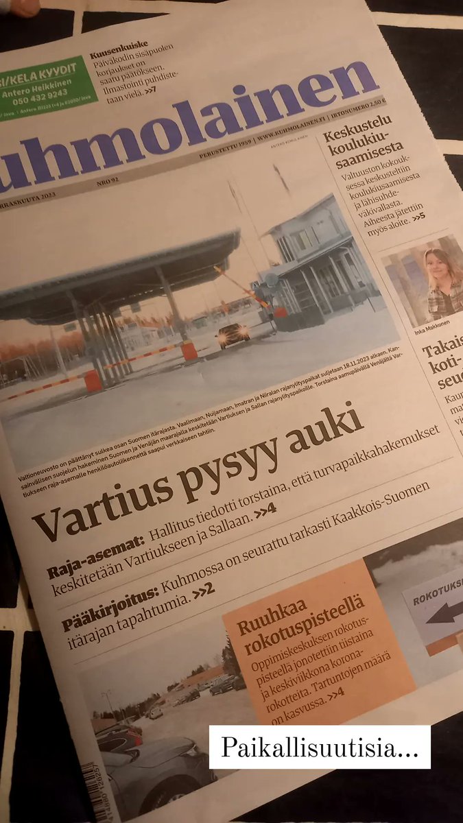 Paikallisuutisia rajalta.
#itäsuomi