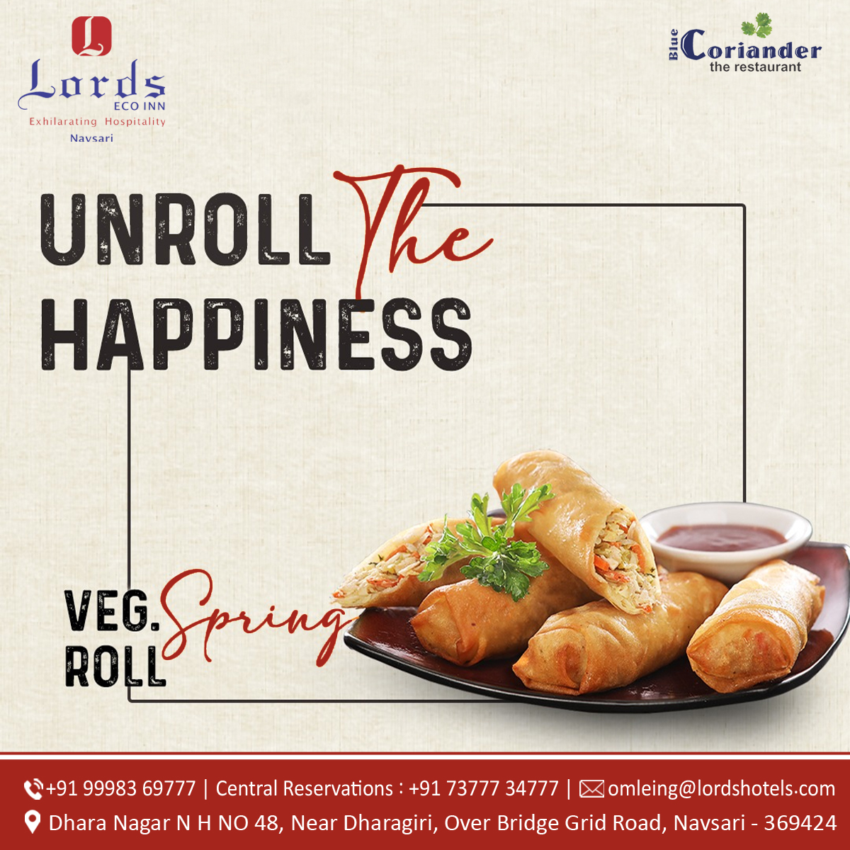 Unroll The Happiness!!😊 

For Booking Call Us : +91 99983 69777 / 76009 97333 / 76009 95222

#navsari #LordsHotels #lordsecoinn_navsari #luxuryhotels #luxuryroomstay #banquethall #indiandishes #chillypaneer #foodlovers