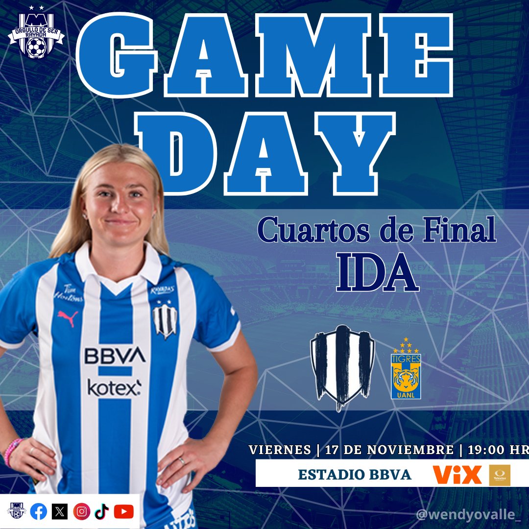 ODSRFemenil_'s tweet photo. VAMOOOOOOOOOS,RAYADAS!🔵⚪️
⚔️ - #RayadasVsTigres
🏟️Estadio BBVA | 19:00 HRS.
🇺🇸🇲🇽📺 Transmisión (Zona TUDN, VIX) (Canal 8 De Televisa Monterrey)
#SomosOrgulloYSomosUno 🥇 https://t.co/nChVK3aBpi