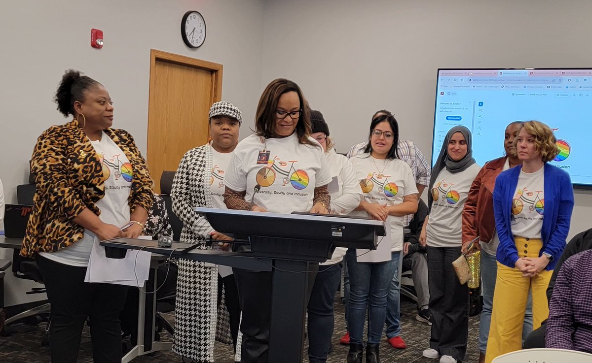 On Tuesday, during our Board Meeting, we had great presentations.  The first, student Board member,  Jenna Zimmerman, as she presented outcomes from a student survey re cafeteria food and other issues. Another from our Social Justice Team re our Diversity Plan. Great job!