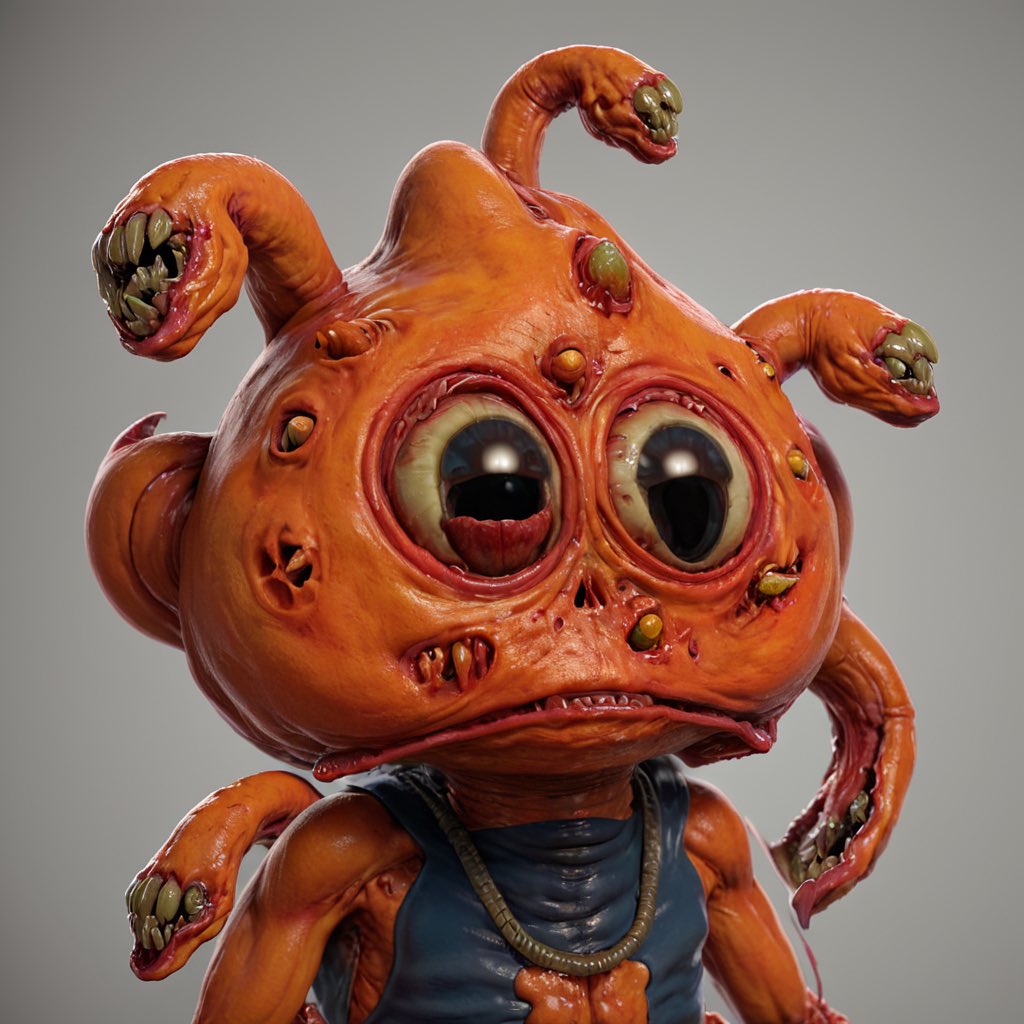 TrapMonkie's tweet image. Before and after burn 🔥 by @TattooedTheory mutant #NFT #TrapMonkie #Ai