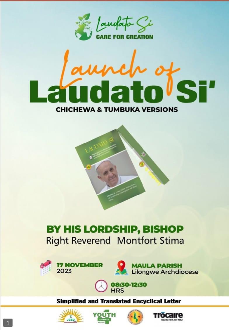 Today we’re Launching #LaudatoSi #Chichewa and #Chitumbuka translations. The call to #EcologicalConversion & #careforcreation simplified and accessible. #LaudatoSiActionPlatform #CareForOurCommonHome