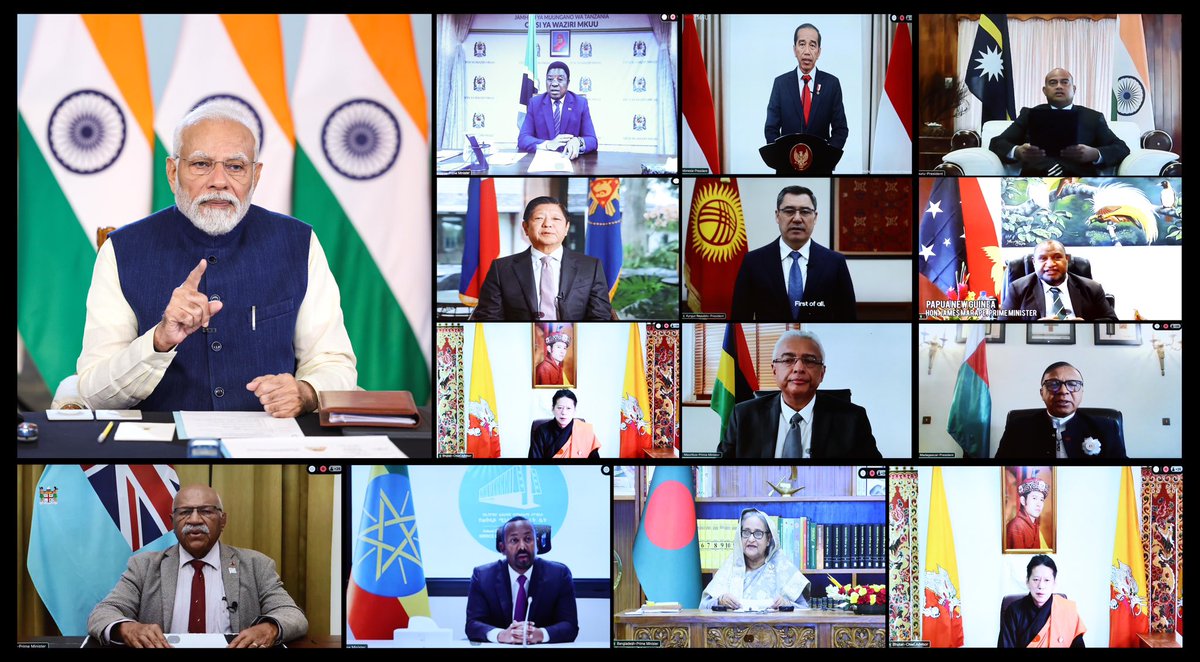 Together, for Everyone’s Growth, with Everyone’s Trust! PM @narendramodi led the Inaugural Leaders’ Session of the 2nd #VoiceOfGlobalSouth Summit. PM highlighted 🇮🇳‘s efforts in galvanising concrete G20 actions for Global South during #G20India. PM called for 5Cs -…