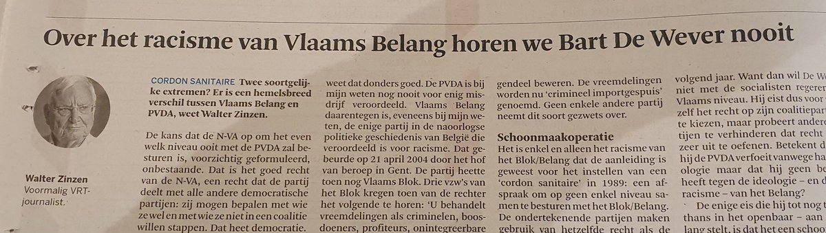 DenysJan's tweet photo. En de prijs voor de perfecte timing gaat vandaag naar Walter Zinzen. 
@destandaard https://t.co/WLlvaUt1pJ