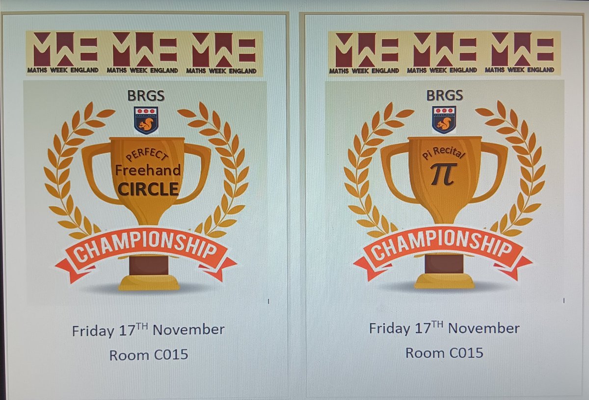 Not long until we will have our BRGS freehand circle Champion & BRGS Pi recital champion 2023! #MathsWeekEngland