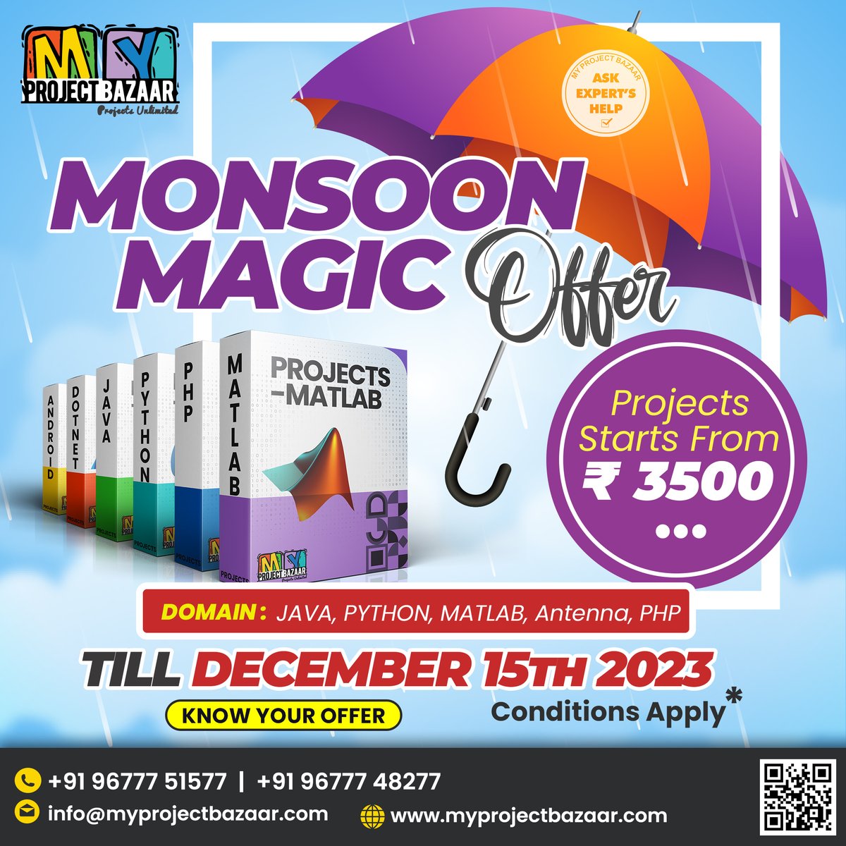 MyProjectBazaar's tweet photo. 📣 Introducing Mansoon Magic Offer at MyProjectBazaar! 🎁✨

#MyProjectBazaar #MonsoonMagic #LimitedTimeOffer #MyProjectBazaar #AndhraPradesh #Karnataka #Assam #ArunachalPradesh #maharashtra #AllDomains #php #UttarPradesh #Blockchain #DeepLearningProjects #lucknow #etah #basti https://t.co/sa5xPz3Nhy