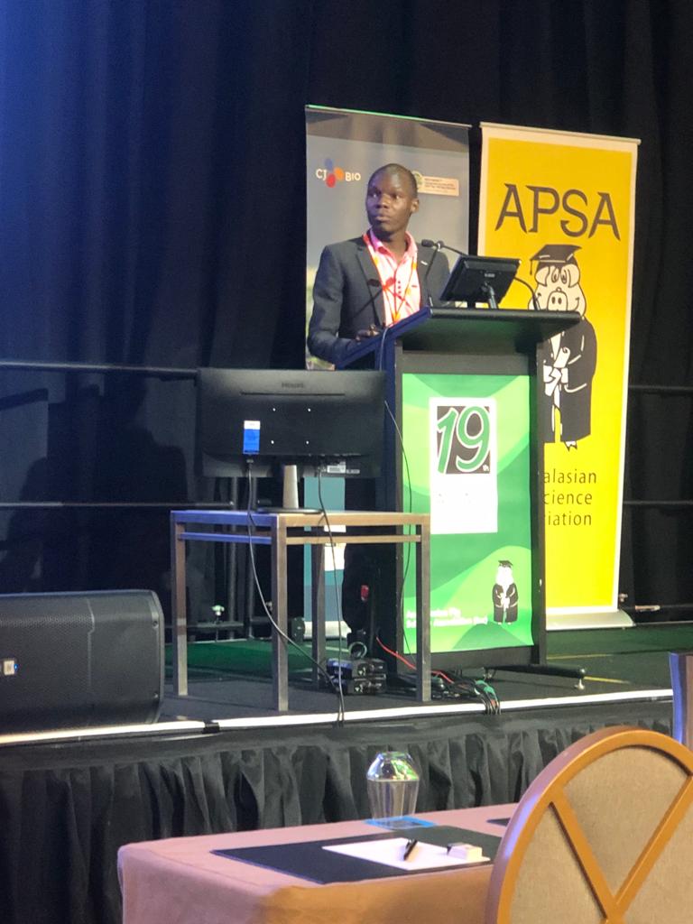 Hats off to our own Paul Bogere, Assistant Lecturer in Animal Science at the Faculty of Agriculture and Environmental Sciences (FAES), for being awarded this years' prestigious APSA medal by the Australasian Pig Science Association (APSA). Congratulations, Paul! 🏅🎉#APSA2023 1/2