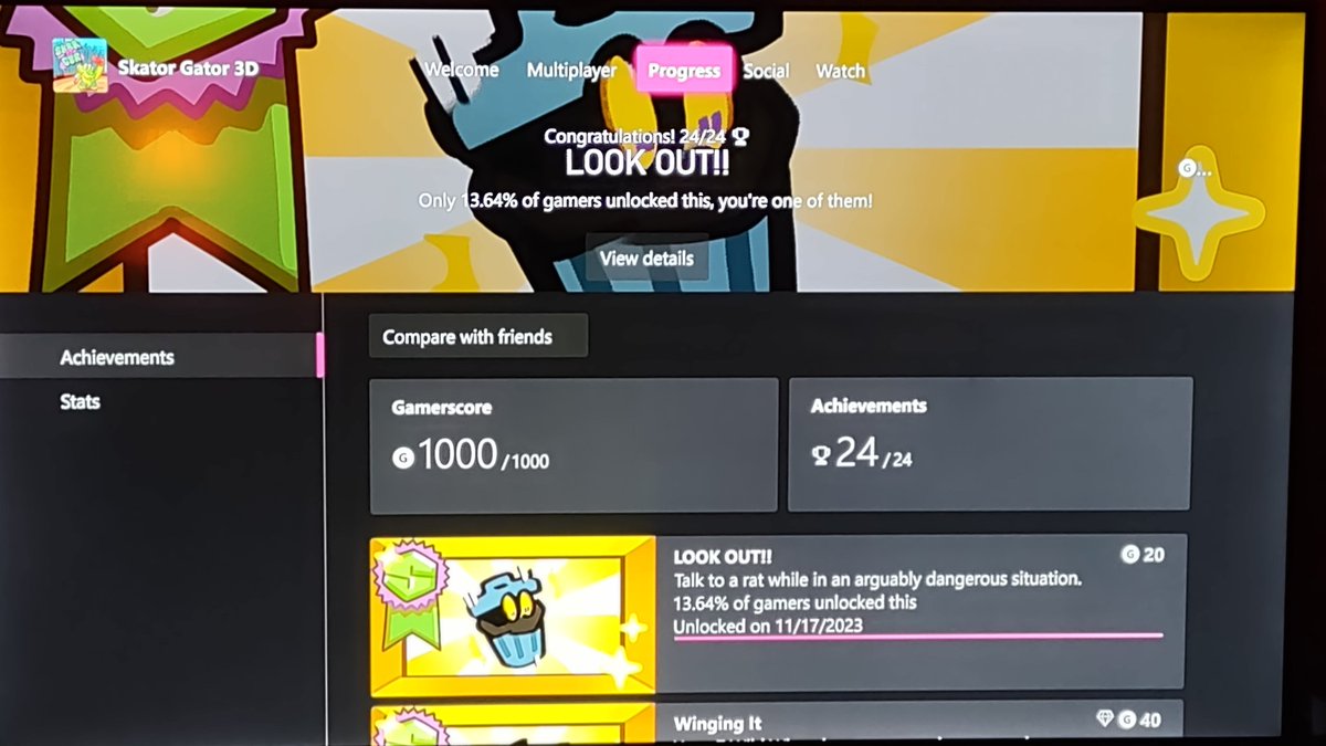 QueenVeruca's tweet photo. Ay, @WeatheredSweatr!

This was some of the most fun I've had playing a game in AWHILE!

Happy to be your first Xbox 100% completion! Amazing little game. https://t.co/VlVL1Obt48
