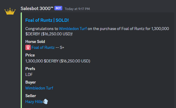 Breaking News: Monster sale in <a href="/photofinishgame/">Photo Finish™ LIVE 🌹 🐎 Virtual Horse Racing</a> -$16k USD foal sale... Congrats to <a href="/HazyHillsRacing/">Hazy Hills💨</a> and <a href="/tjmac55/">MonkeTennis (Wimbledon Turf Stables)</a> 😮🫡