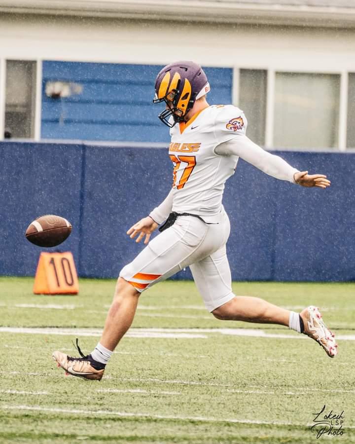 theneaaf's tweet photo. We checked in this week with former Giant, Aden Caine, who joined @GoPostEagles this past season as a freshman kicker in NCAA Division II.
Coming through the Giants Youth and Junior setups, Aden headed to BUCS with Leeds Beckett before heading to the States to  join the PU Eagles https://t.co/bDYD6x2gaF