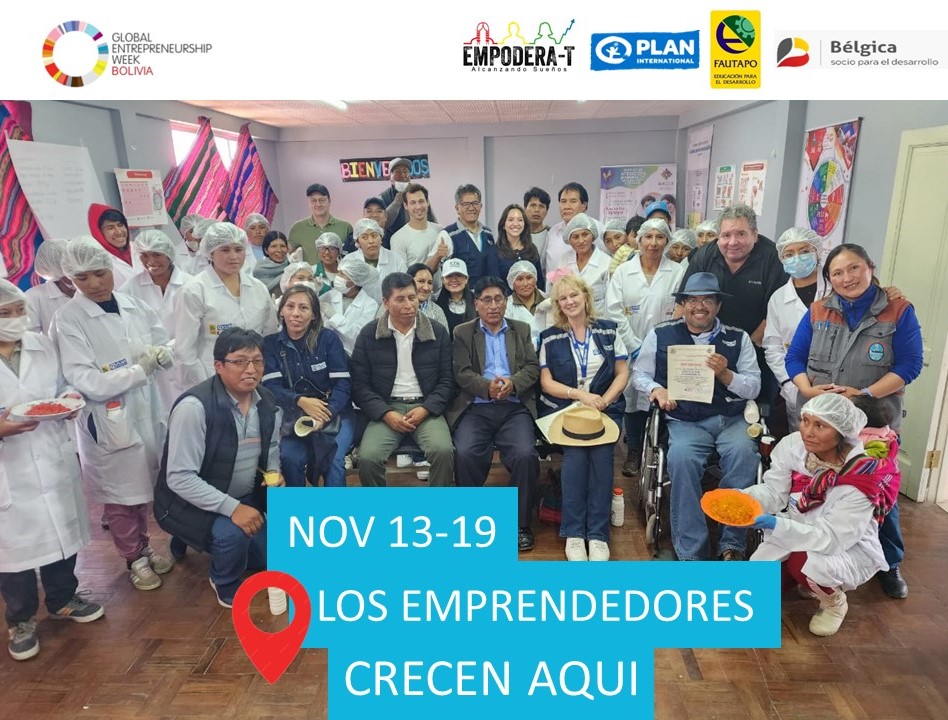 Excelente trabajo de Fundación FAUTAPO con el apoyo de Plan International y la Cooperación de Bélgica en la Semana Global de Emprendimientos - GEW 2023