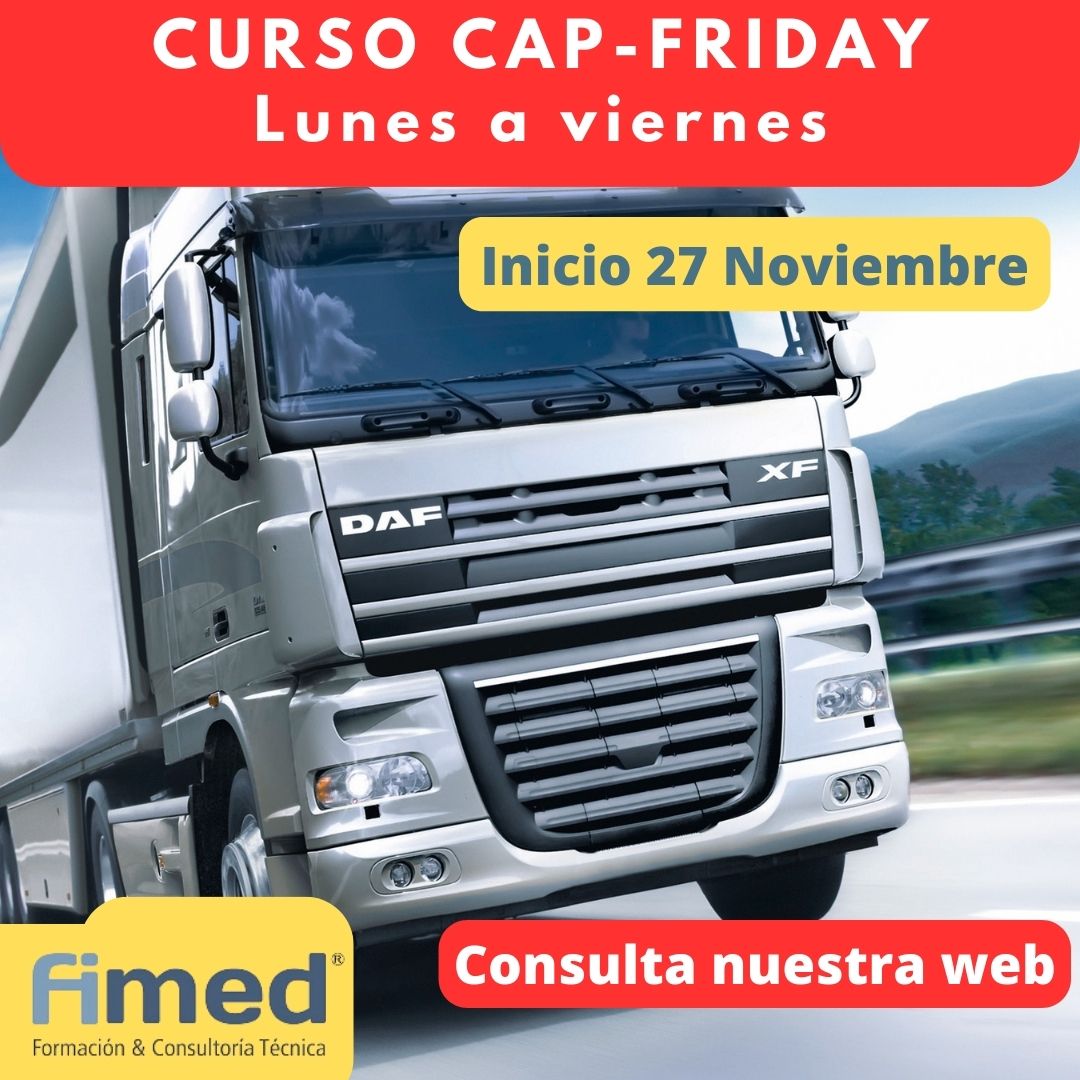 ⚡️¡Aprovecha la promoción del CAP-Friday, 35 horas!
🗓 27 de noviembre al 1 de diciembre.
🕕  7:00 a 14:30.
📍 Fimed Valencia 
👌 bit.ly/49yn5BZ 
#cursocap #CAPvalencia #cursostransporte  #transportista #formacioncap #transporte #carneadr #adrbasico #ofertaCAP