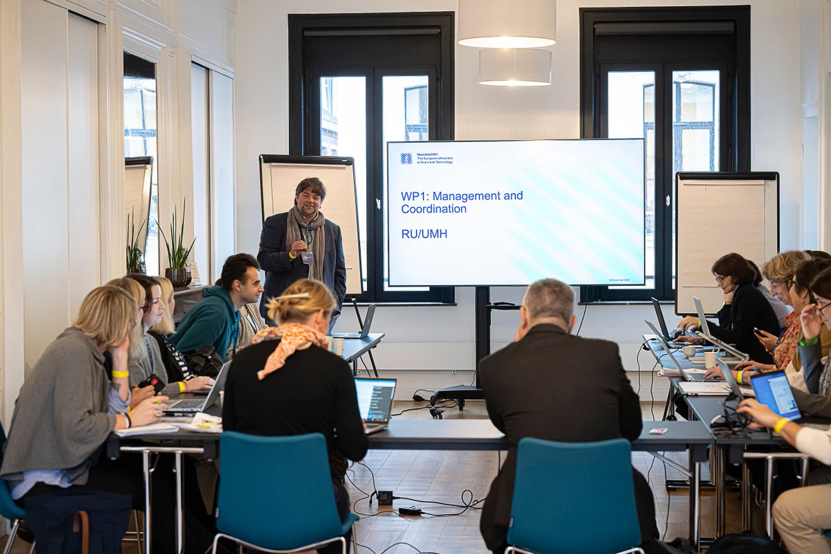 After the poster session for early-career researchers, including our #NeurotechEU fellows, we had break-out sessions in different work packages, such as #management, #education and the Board of Governors led by Prof. <a href="/PaulVerschure/">paul verschure</a>, discussing the future of NeurotechEU

#BoR2023