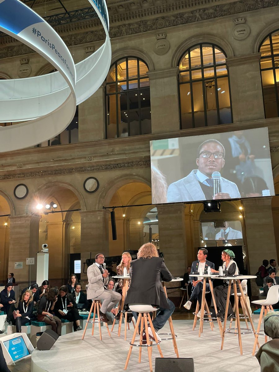 BenjaminMwape's tweet photo. My key message to Heads of State &amp;  global policy makers at the #ParisPeaceForum2023 was a clarion call that if today's  most pressing global dev. challenges such as #climatechange are not resolved effectively, the next generation of leaders will have to pay the greatest price... https://t.co/lCYrqp04xN