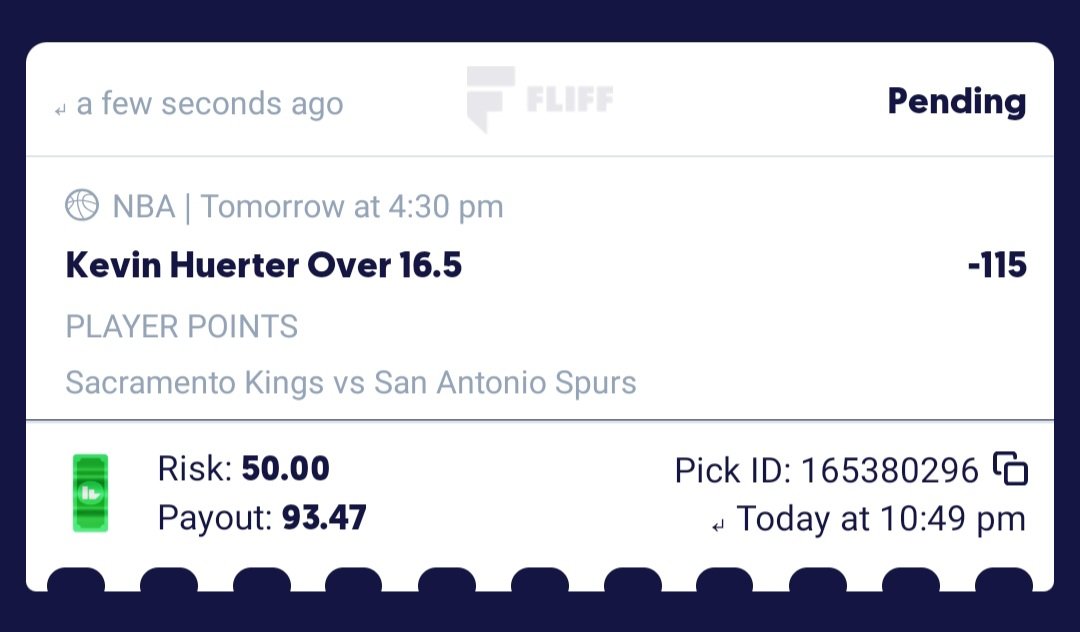 This is such a lock, Kevin Huerter is splashing and spurs are going to let him