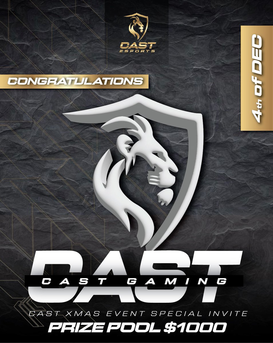 After everyone has been invited for our Special Xmas event. We would also like to congratulate the CAST boys for also qualifying for our event. 

Congrats 🔥🔥🔥 

Keep pushing the way you do!! 

Much love 👌❤️