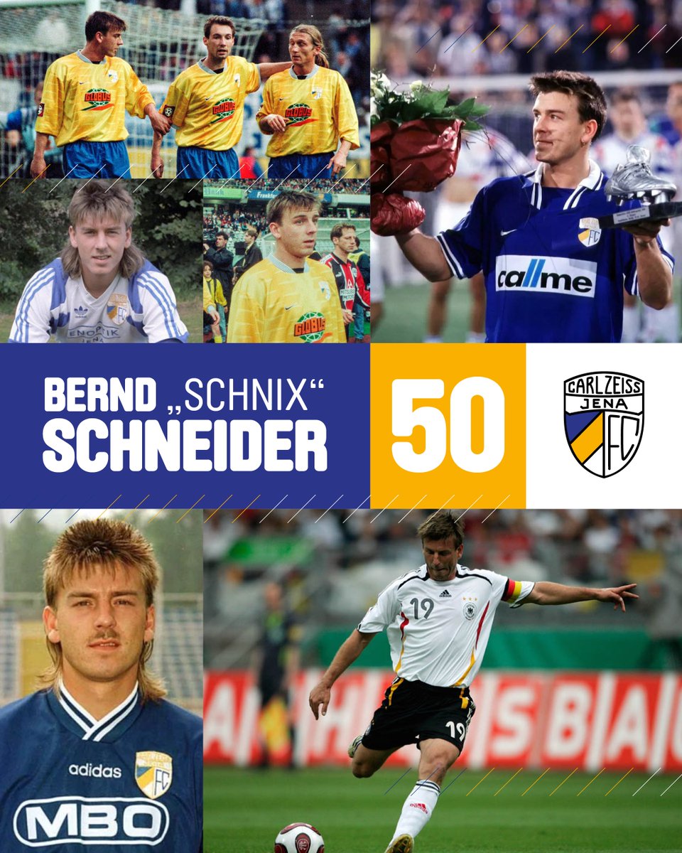 fccarlzeissjena's tweet photo. 𝐃𝐄𝐑 "𝐖𝐄𝐈𝐒𝐒𝐄 𝐁𝐑𝐀𝐒𝐈𝐋𝐈𝐀𝐍𝐄𝐑" 𝐖𝐈𝐑𝐃 𝟓𝟎

Der FCC gratuliert Bernd Schneider herzlich zu seinem 50. Geburtstag!💙💛🤍

Meldung auf der Website 📲 https://t.co/LbFjPuRPpx

Lasst "Schnix" Eure Glückwünsche da ⤵️

#FCC #MehrAlsFussball #Geburtstag #happybirthday https://t.co/JN6DgQg5O7