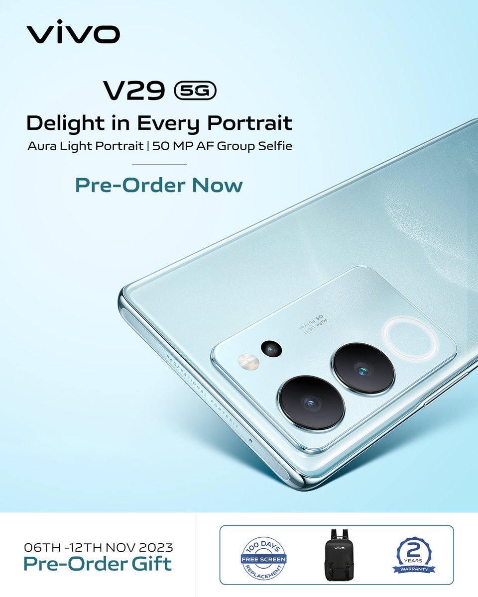StandardKenya's tweet photo. 📸📱 Vivo V29: Capture stunning photos with lively colors and great contrast. Plus, the 50MP front camera with a wider lens allows for multiple zoom levels and captures lifelike skin tones!
#VivoV29 #PhotographyBeast #5GEnabled 🌟 https://t.co/bYjSH4Puk1