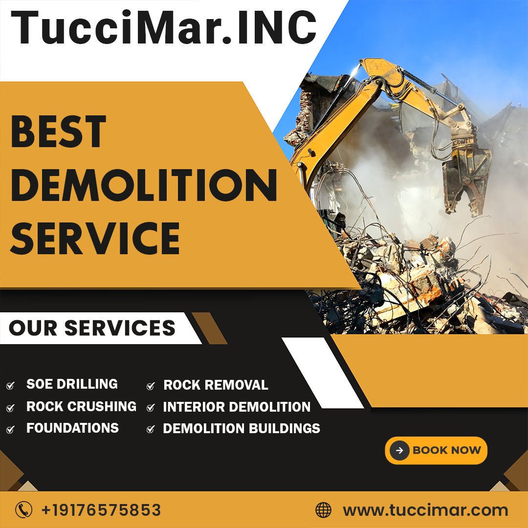 tuccimarinc's tweet image. Demolition with Precision: Tuccimar at Your Service! When it comes to tearing down barriers, we&apos;re the experts you can trust.

Visit Us :- tuccimar.com

#TuccimarDemolition #DemolitionExperts #PrecisionDemolition #SafetyFirst #NewBeginnings #TrustedServices