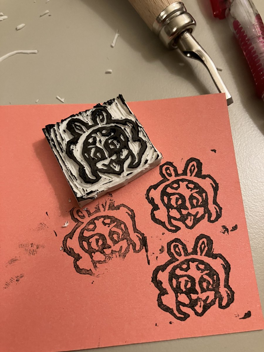 「Got gifted a stamp carving set and made 」|🐙🦑👁️one-eyed Guy enjoyer👁️ comms openのイラスト