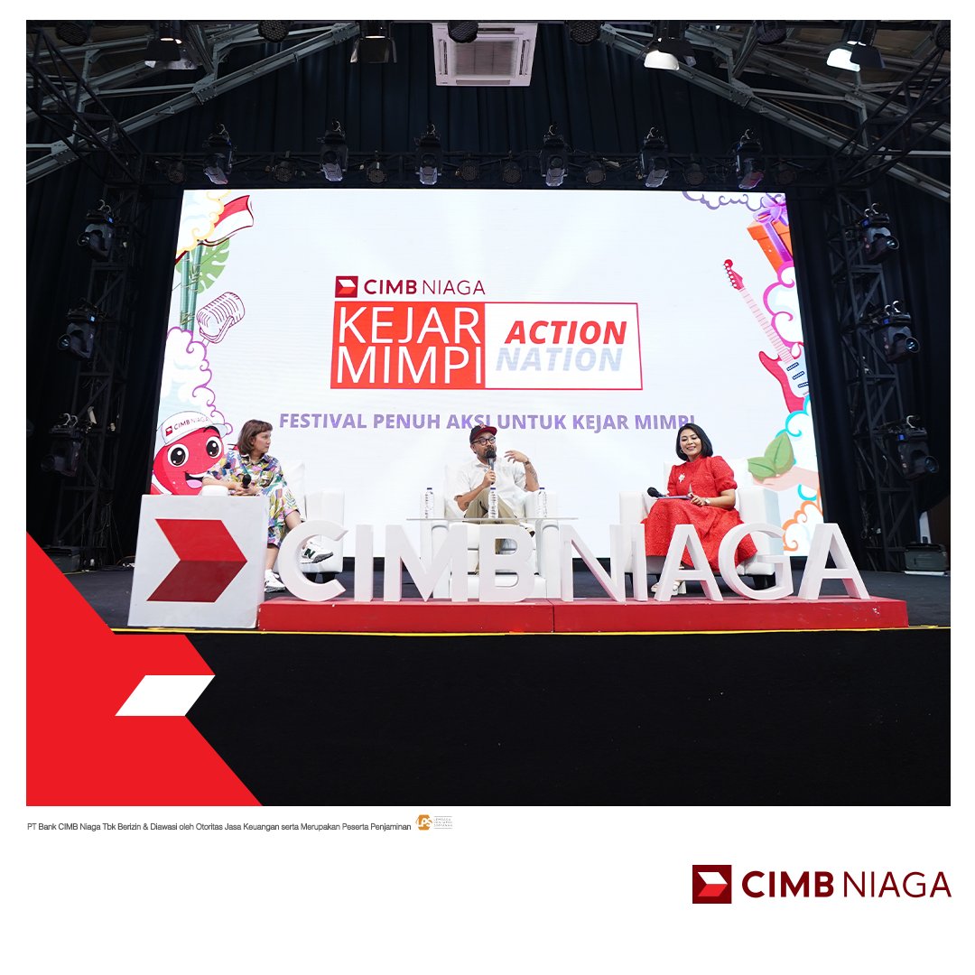 CIMBNiaga's tweet photo. Terima kasih kepada seluruh pengisi acara yang telah memberikan pengetahuan dan penampilan spesialnya ❤️
Sampai jumpa di Kejar Mimpi ACTIONATION selanjutnya! 👋🏻
#CIMBNiaga
#Actionation
#KejarMimpi https://t.co/Z4OMxgrvgu