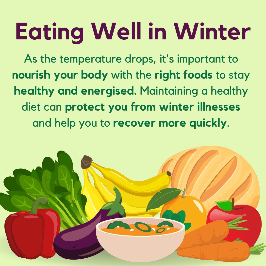 KKIPPmedical's tweet photo. Embrace colourful, seasonal produce, and nourish your body with wholesome meals this winter. For more information on a healthy, balanced diet, go to https://t.co/1nA1zHQBPl

#Winter #HealthyEating #Nutrition https://t.co/QY8MBPps3n